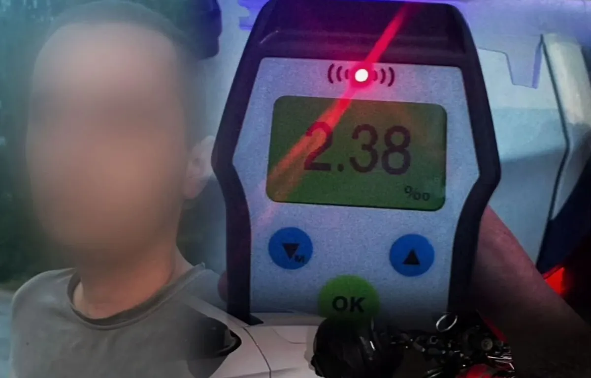 Мотоцикліст із 2,38 проміле: на Вінниччині зупинили порушника без прав і шолома