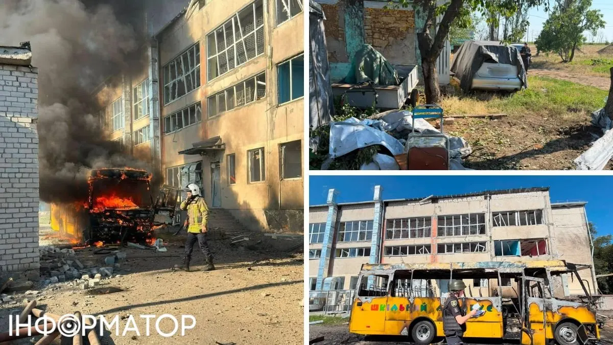 Атака дронів на Миколаївщину: поранене подружжя, пошкоджені школа та автобус