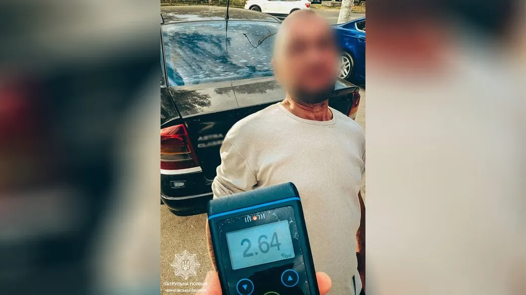 Понад 13 норм алкоголю: у Чернігові затримали водія без прав