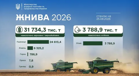 Жнива-2024: українські аграрії зібрали понад 31 млн тонн зерна