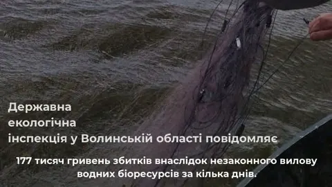 Майже 400 метрів сіток та 177 тисяч збитків: на Волині викрили масштабне браконьєрство