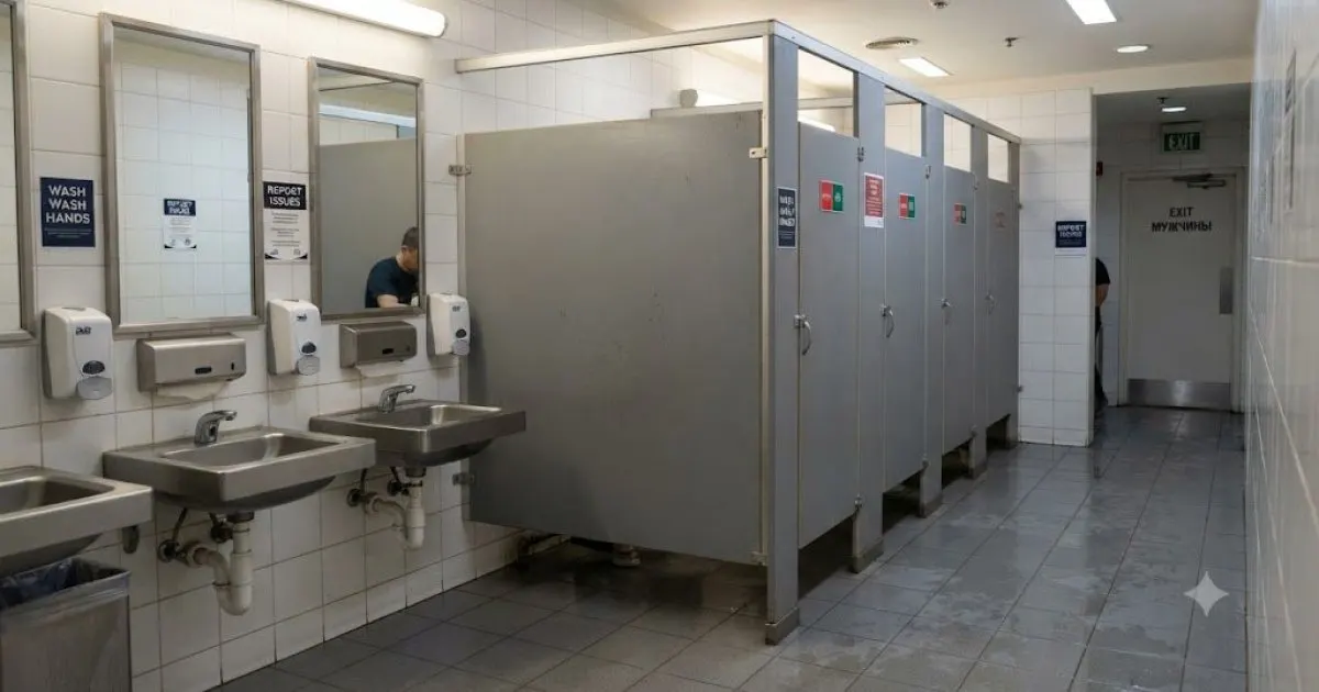 Чому двері у громадських вбиральнях не сягають підлоги: пояснення