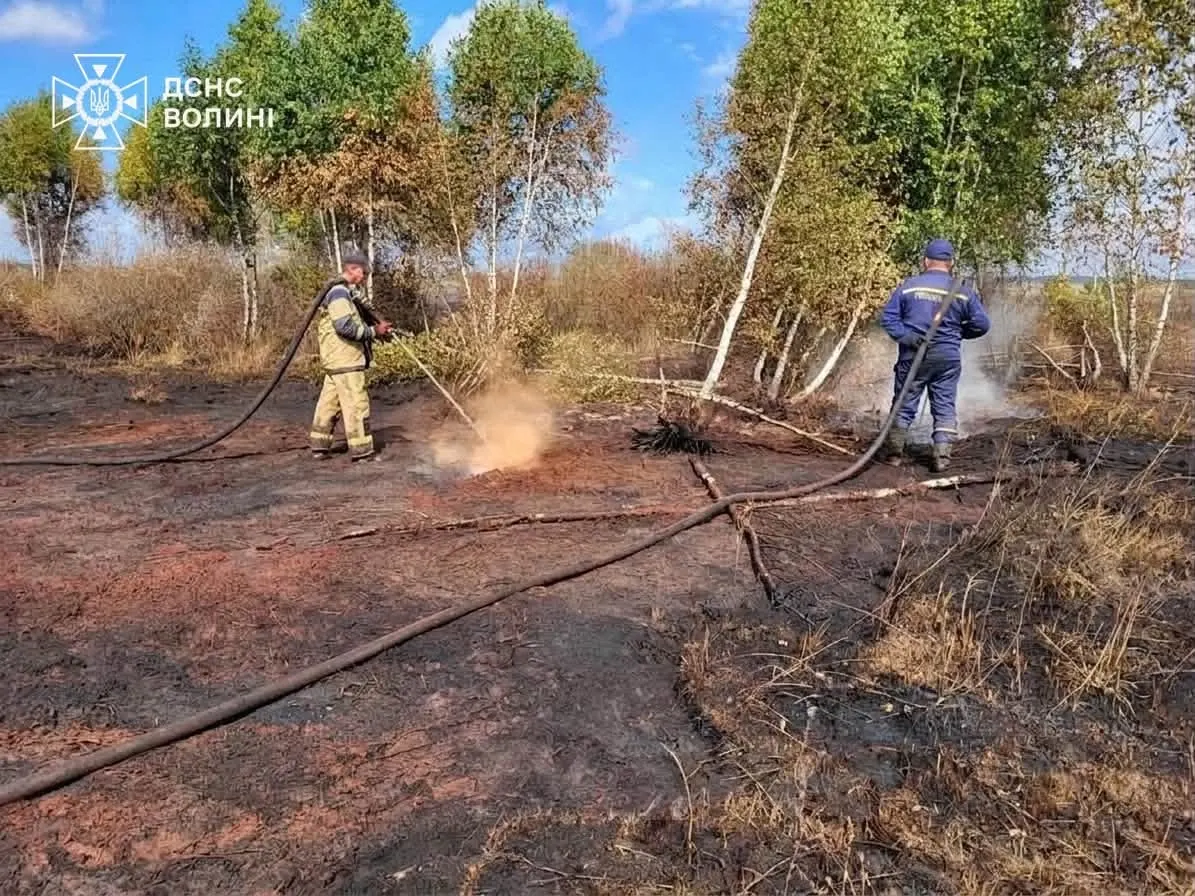 На Волині другий день гасять торф'яну пожежу: потерпає майже 2 га