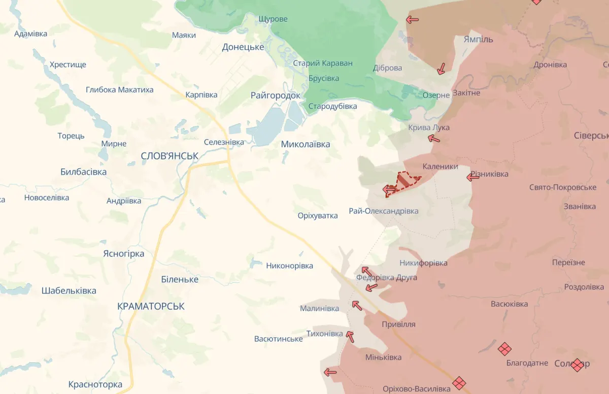 Окупанти просунулися біля Калинового на Донеччині: аналіз