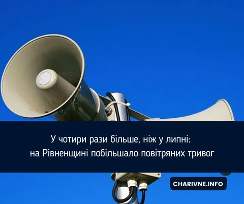 Повітряні тривоги на Рівненщині: серпень у 4 рази тривожніший за липень