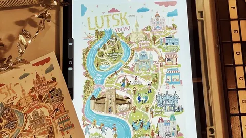 Ілюстраторка створила художню мапу Луцька: що це означає для міста