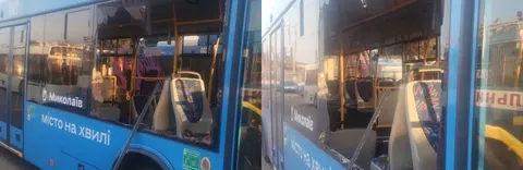 Атака на Миколаїв: пошкоджений тролейбус і зміни в роботі електротранспорту 13 в